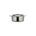 Bon Chef Cucina Casserole Pot W/ Lid, Hammered Finish, Ind Btm, 8 5/8"Dia X 4 1/4"H, 2 Sq Hndls, 3 Qt 60000HF